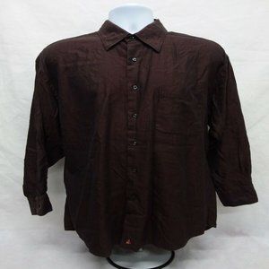 Men's 16.5 33 Nordstrom Long Sleeve Brown Striped Dress Shirt